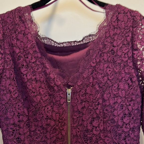 Adrianna Pappell lace-look lined dress | 6 | Mulberry - Picture 6 of 11